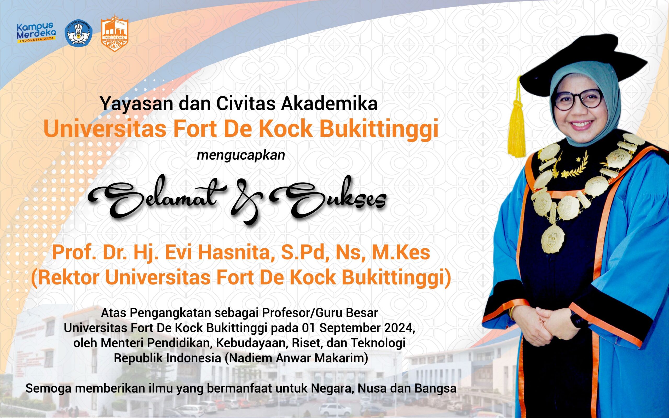 Selamat atas Kenaikan Jabatan Akademik Rektor UFDK